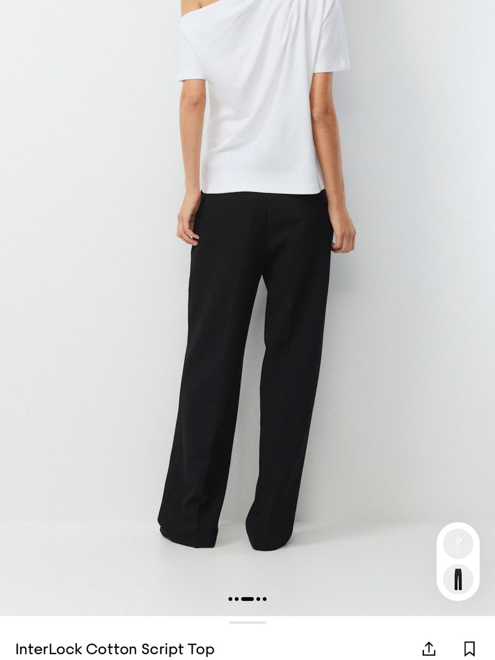 Aritzia White Off-Shoulder Short Sleeve Tee